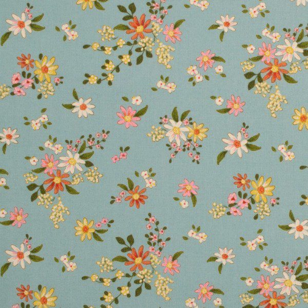Tela Tilda Daisyfield Teal