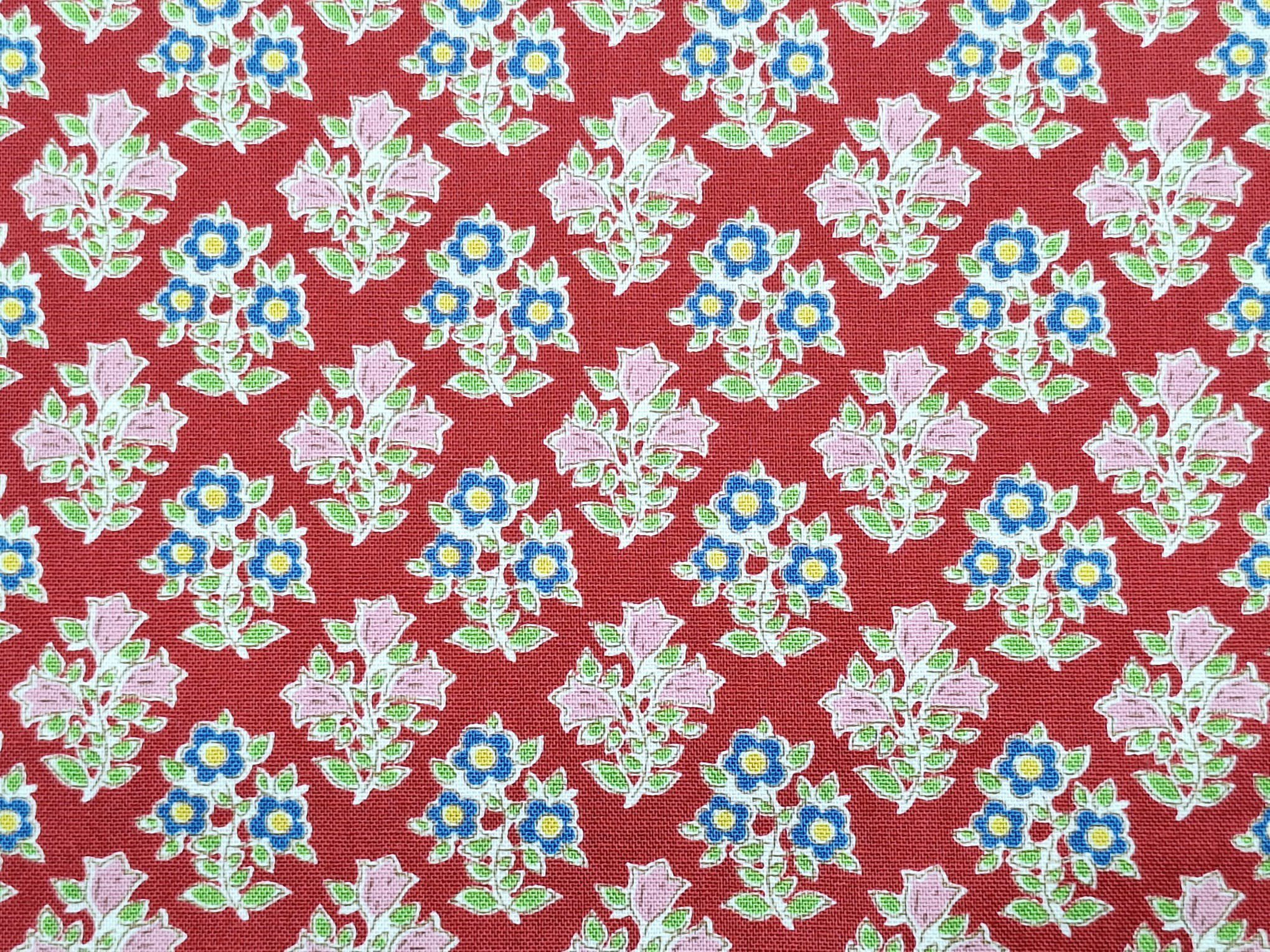 Tela Tilda Jubilee Flores Rojo