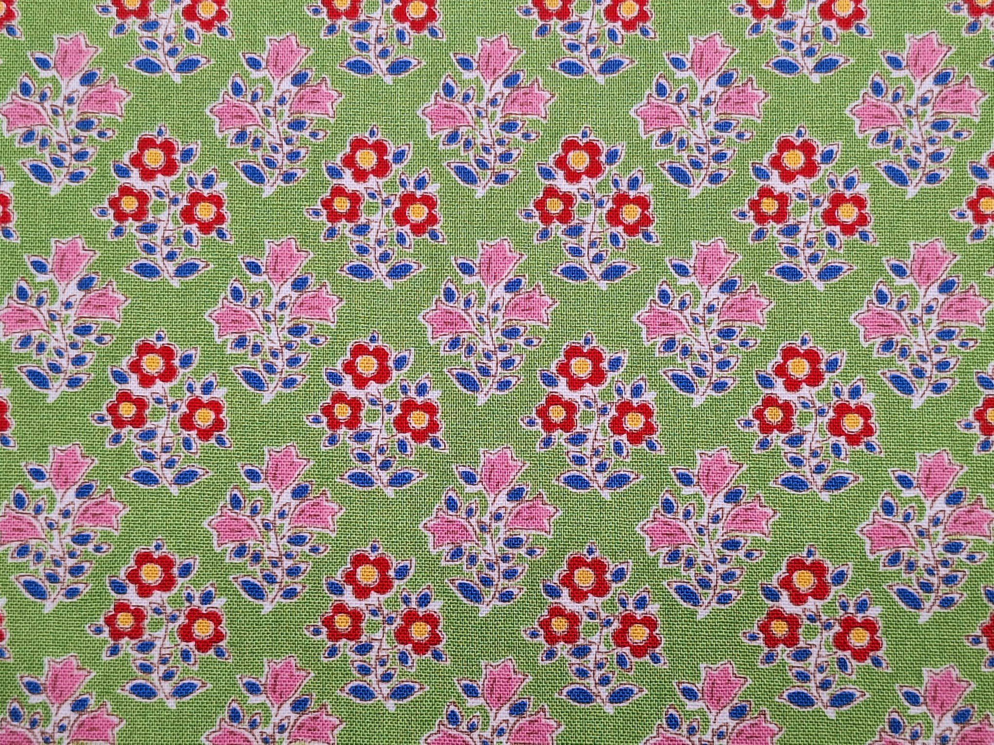 Tela Tilda Jubilee Flores Verde