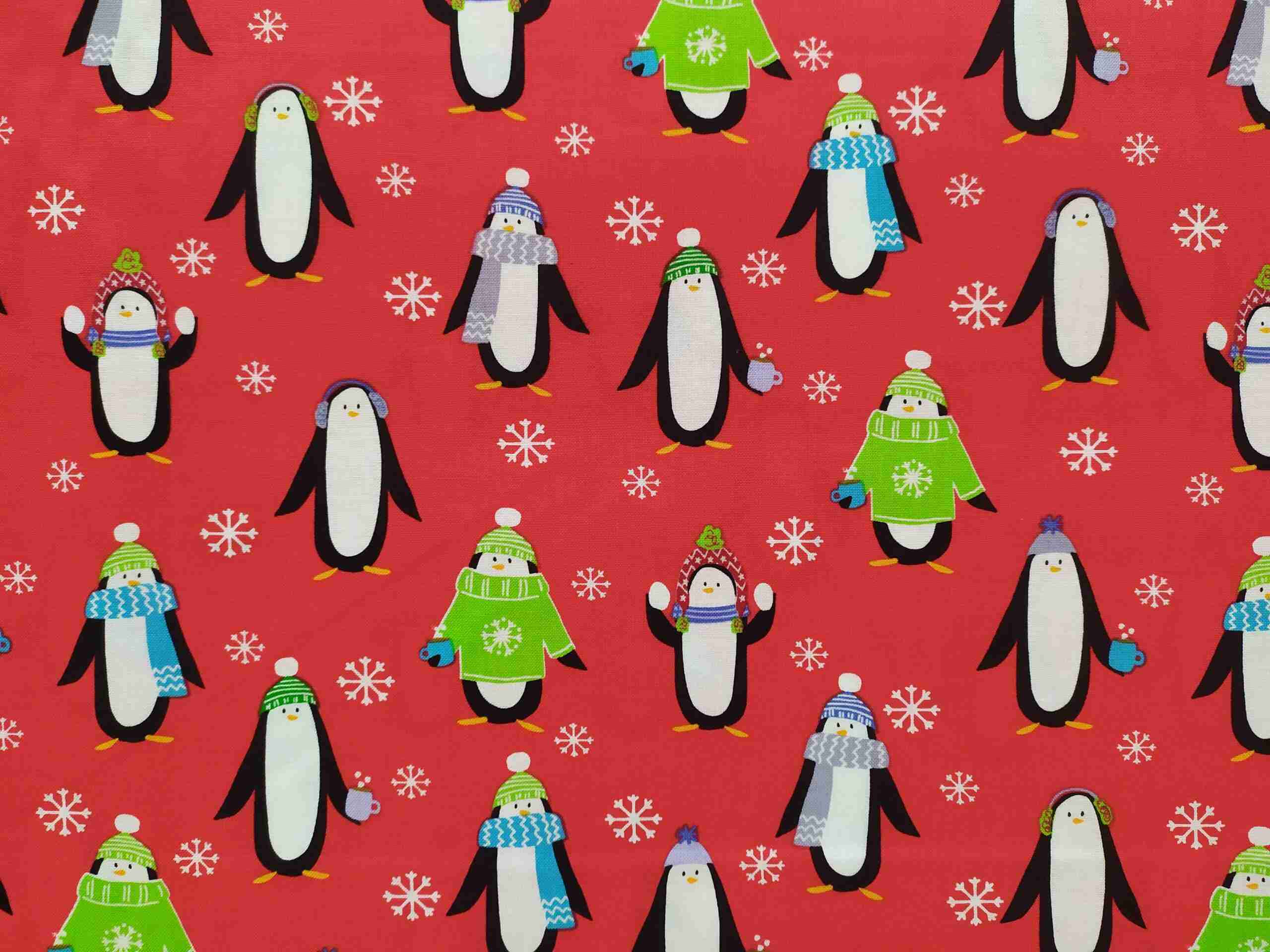 Tela Pingüinos Abrigados