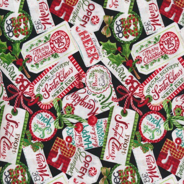 Tela Etiquetas de Navidad