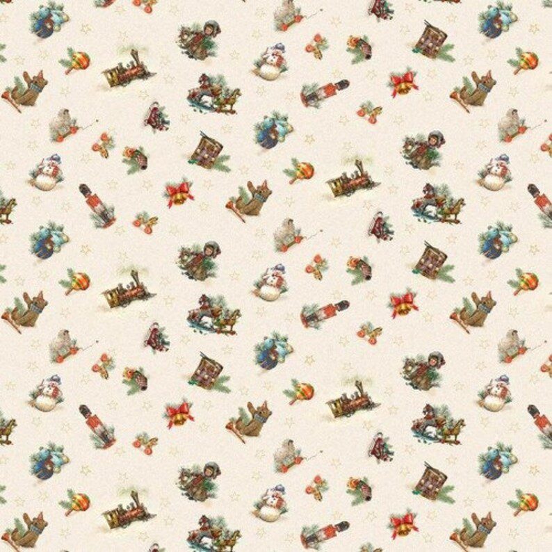 Tela Old Saint Nick Juguetes