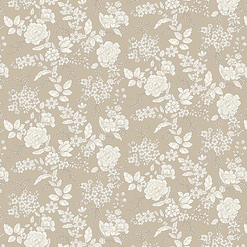Tela Tranquility Flores Beige