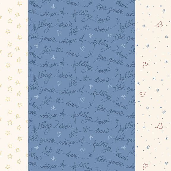 tela de patchwork con varios estampados azules y crudos