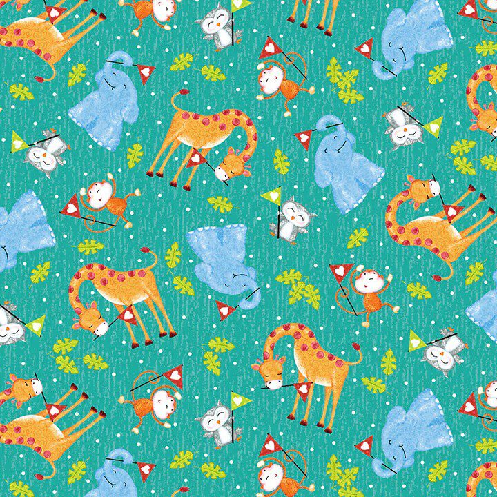 tela de patchwork infantil con animales de la colección baby love