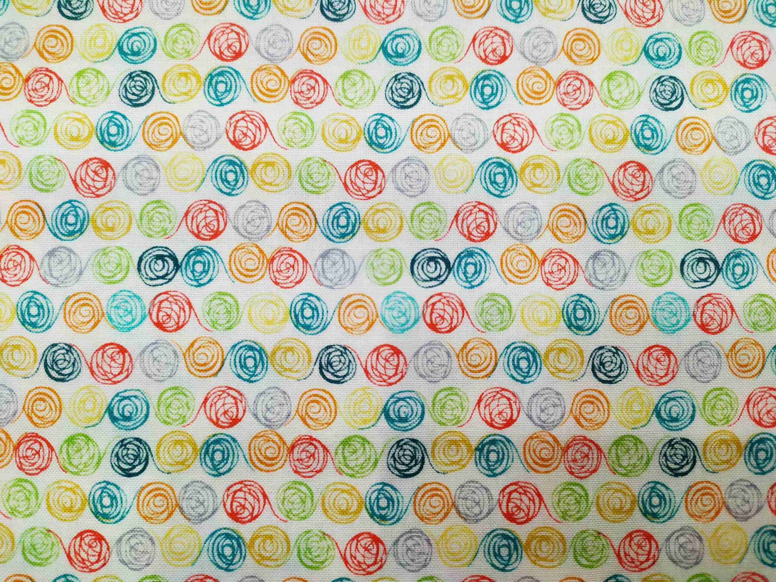 Tela Espirales de Lana de Colores