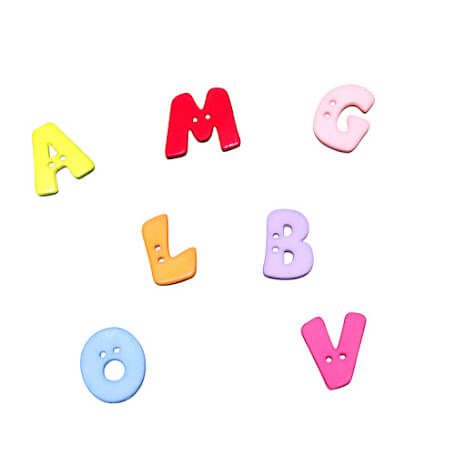 Botones de letras en colores