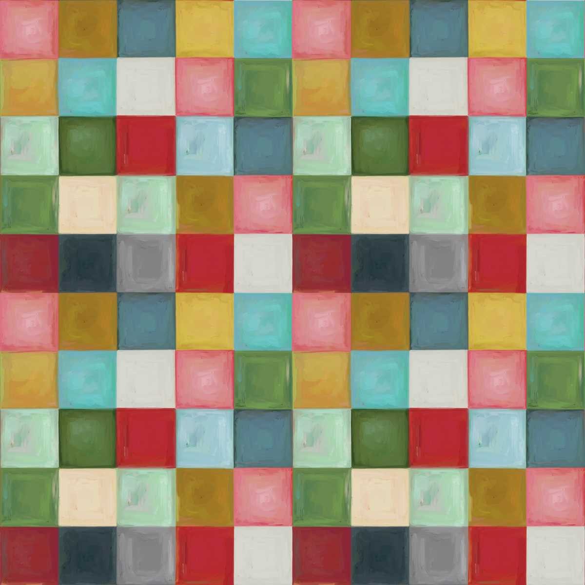 Tela de Algodón Mosaico Holly Woods Cuadros