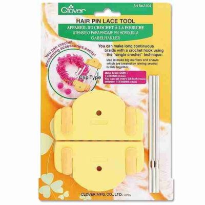Telar bastidor regulable de Clover referencia 3104 para hacer encaje en horquilla con varillas de metal y soportes amarillos desmontables