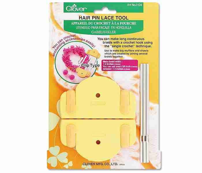 Telar bastidor regulable de Clover referencia 3104 para hacer encaje en horquilla con varillas de metal y soportes amarillos desmontables