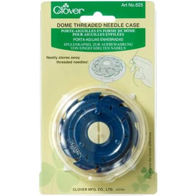 Organizador giratorio en forma de cúpula Clover referencia 625 con tapa transparente para almacenar y devanar agujas previamente enhebradas sin nudos