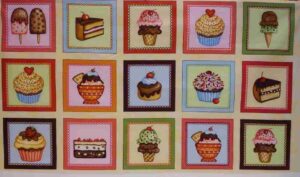 Tela de patchwork Panel Pasteles y Helados