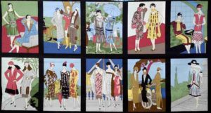 Tela de patchwork Panel Mujeres con Glamour