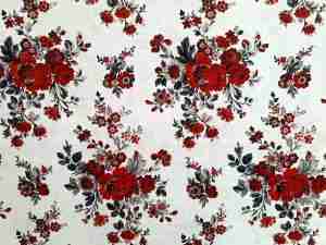 Tela Flores rojas Ruby