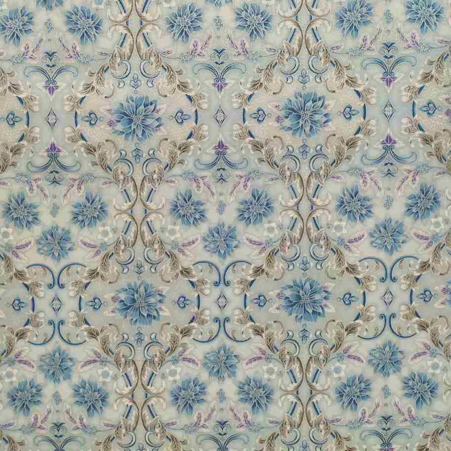 Tela Flor de Pascua Azul - Imagen 2