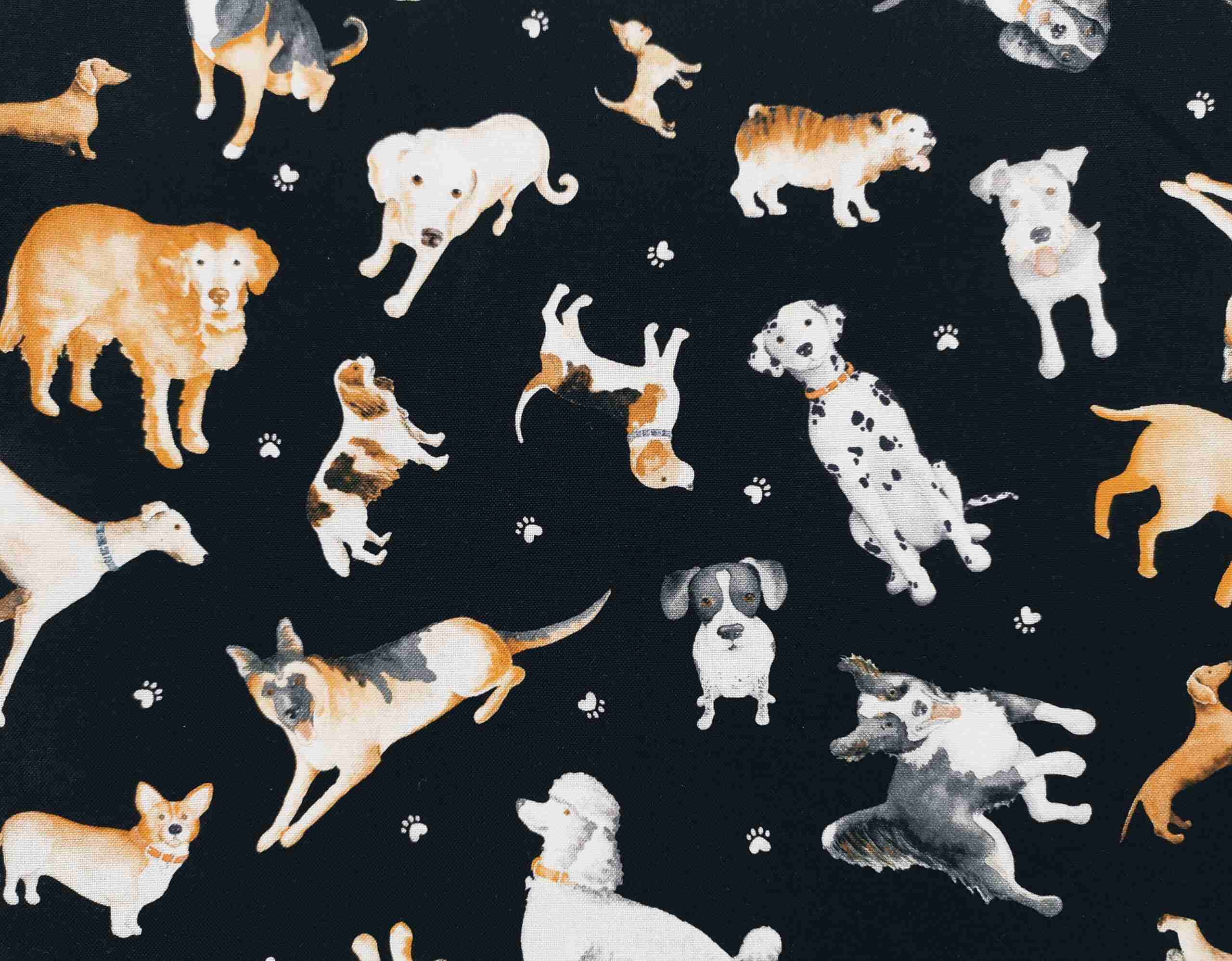 Tela Perros Sobre Fondo Negro