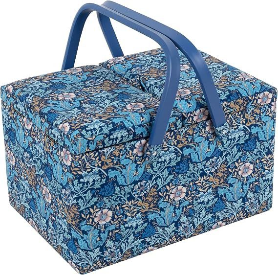 Costurero Hobby Flores Azul Grande